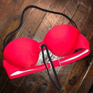 Red Strapless Bikini Top